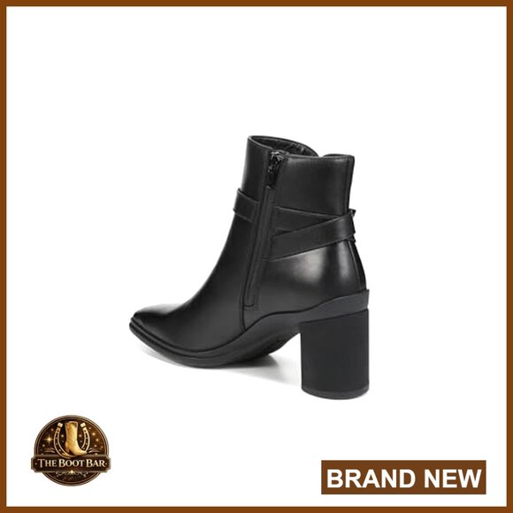 Water Resistant Ankle Bootie Square Toe Side Zip Classic Chic Functional - Picture 3 of 7